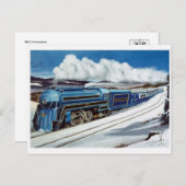 ヴィンテージ流線蒸気機関車はがき ポストカード (正面/裏面)