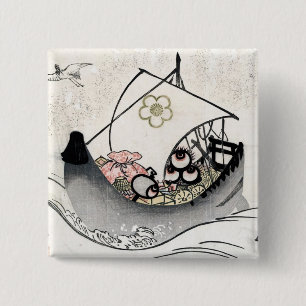 ヴィンテージ浮クール世絵神話の舟芸 缶バッジ