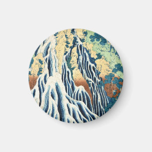 ヴィンテージ浮クール清絵北斎滝 マグネット