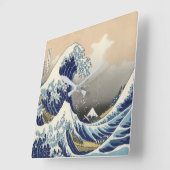 ヴィンテージ浮世絵素晴らし スクエア壁時計 (傾斜)