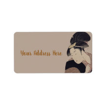 ヴィンテージ浮日本の清絵女性ポートレート3世