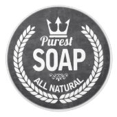 ヴィンテージ浴室用セラミックのリース石けんロゴ セラミックノブ (正面)