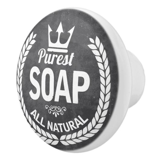 ヴィンテージ浴室用セラミックのリース石けんロゴ セラミックノブ (右)