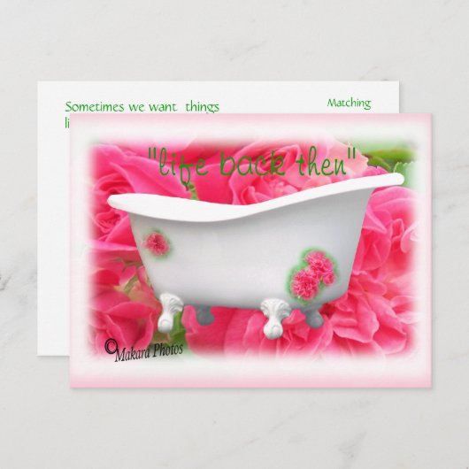 ヴィンテージ浴槽はがき – カスタマイズ ポストカード (正面/裏面)