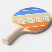 ヴィンテージ海はっきりした名ストライプ付きSunのオプション 卓球ラケット (正面アングル)