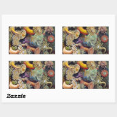 ヴィンテージ海アネモネス，アクチニエbyエルンスト・ヘイケル 長方形シール (シート)