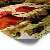 ヴィンテージ海アネモネ水中シーンのポスター ポスター (角)