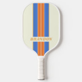 ヴィンテージ海サンストライプラリーの名前 ピックルボールラケット (正面)