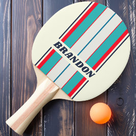 ヴィンテージ海ストライプボード名 卓球ラケット