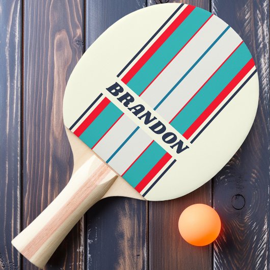 ヴィンテージ海ストライプボード名 卓球ラケット