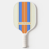 ヴィンテージ海ストライプSun Boardの名前 ピックルボールラケット (正面)