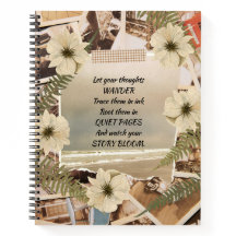 ヴィンテージ海ビューの押されたフローラ