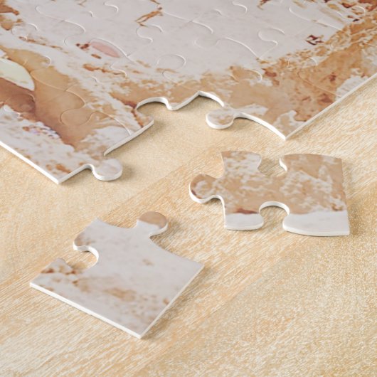 ヴィンテージ海ビーチポルトガルクリフスコブフォト ジグソーパズル (側面)