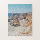 ヴィンテージ海ビーチポルトガルクリフスコブフォト ジグソーパズル (縦)
