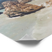 ヴィンテージ海ビーチポルトガルクリフスコブフォト ポスター (角)