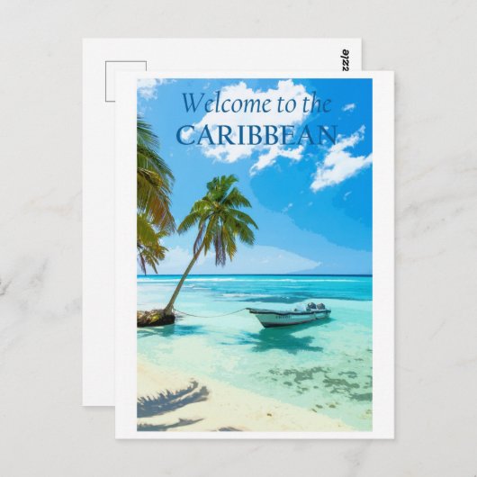 ヴィンテージ海ビーチ旅行 ポストカード (正面/裏面)