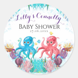 ヴィンテージ海ベビーツタコカラフル ラウンドシール