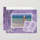 ヴィンテージ海マップコラージュ紫フォトフレーム ポストカード (正面/裏面)