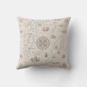 ヴィンテージ海マップパターン クッション (裏面)