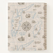 ヴィンテージ海マップパターン |履歴パーソナライズされた帳 ノートブック (裏面)