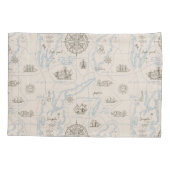 ヴィンテージ海マップパターン 枕カバー (裏面-左)