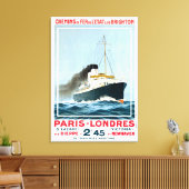 ヴィンテージ海ライナーパリロンドントラベル キャンバスプリント (インサイチュ (リビング))