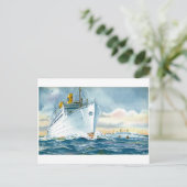 ヴィンテージ海ライナー旅行ポスター ポストカード (スタンド正面)
