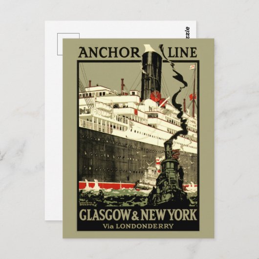 ヴィンテージ海ライナー走行 ポストカード (正面/裏面)