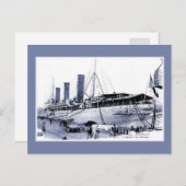 ヴィンテージ海ライナーSSブルディガラアットボルドー ポストカード (正面/裏面)