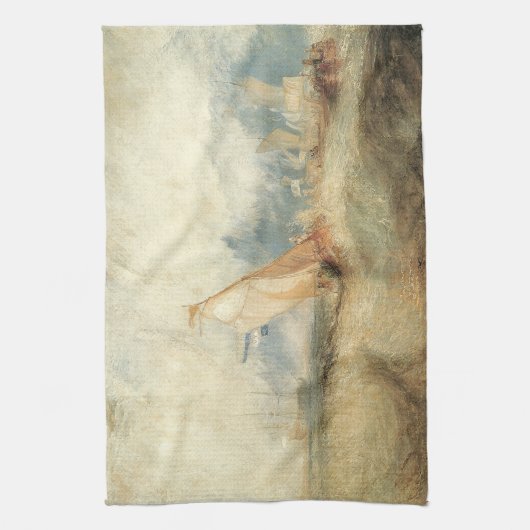 ヴィンテージ海事船シースケープバイジョセフターナー キッチンタオル (縦)