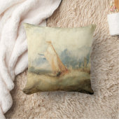 ヴィンテージ海事船シースケープバイジョセフターナー クッション (ブランケット)