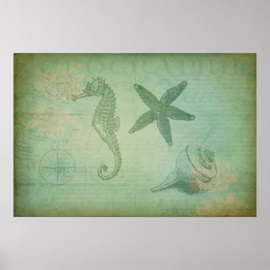 ヴィンテージ海動物 ポスター (正面)