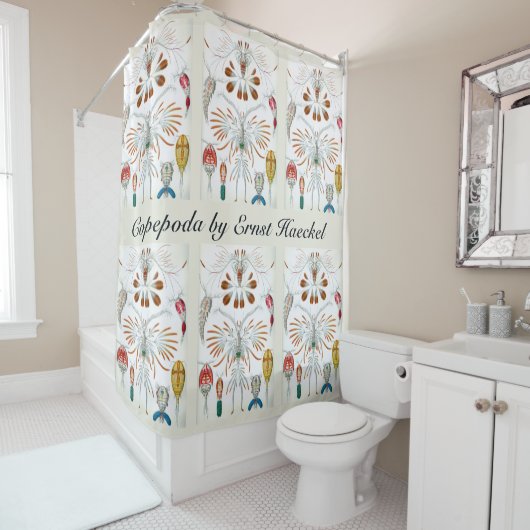 ヴィンテージ海動物、Copepoda by Ernst Haeckel シャワーカーテン (インサイチュ)