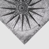 ヴィンテージ海図コンパス、レトロな古い地図 薄葉紙 (詳細)