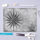 ヴィンテージ海図コンパス、レトロな古い地図 薄葉紙 (クラフト)