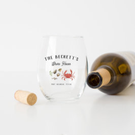 ヴィンテージ海岸海辺 |ショアパーソナライズされたハウス ステムなしワイングラス