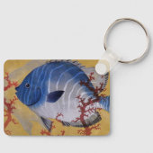 ヴィンテージ海洋海ライフトロピカルブルーフィッシュサンゴ キーホルダー (正面)