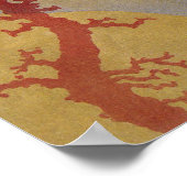 ヴィンテージ海洋海ライフトロピカルブルーフィッシュサンゴ ポスター (角)