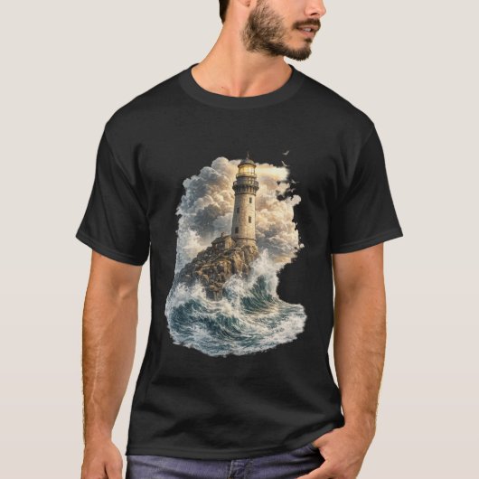 ヴィンテージ海洋灯台グラフィックTシャツ Tシャツ (正面)