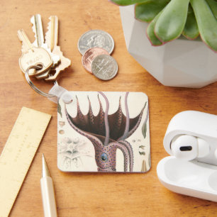 ヴィンテージ海洋生命動物傘イカ キーホルダー