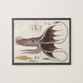 ヴィンテージ海洋生命動物傘イカ ジグソーパズル (横)