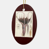 ヴィンテージ海洋生命動物傘イカ セラミックオーナメント (左)