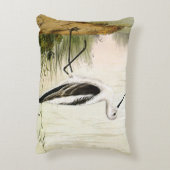 ヴィンテージ海洋生物ショアバード、アボケの鳥 アクセントクッション (裏面(縦))