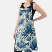 ヴィンテージ海洋生物動物パターン エプロン (インサイチュ)