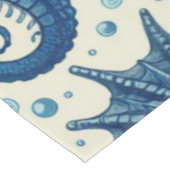 ヴィンテージ海洋生物動物パターン テーブルクロス (アングル)