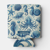 ヴィンテージ海洋生物動物パターン 缶クーラー (裏面)