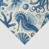 ヴィンテージ海洋生物動物パターン 薄葉紙 (詳細)