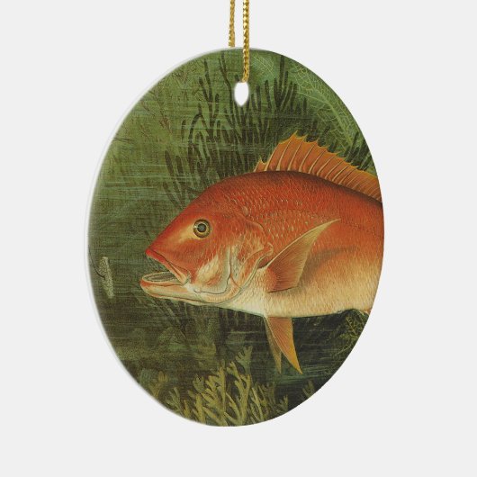 ヴィンテージ海洋生物、海の中の赤鯛 セラミックオーナメント (右)