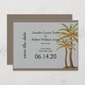 ヴィンテージ海獣ビーチ結婚式保存日 セーブザデート (正面/裏面)