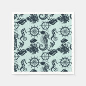 ヴィンテージ海獣模様 スタンダードカクテルナプキン (正面)